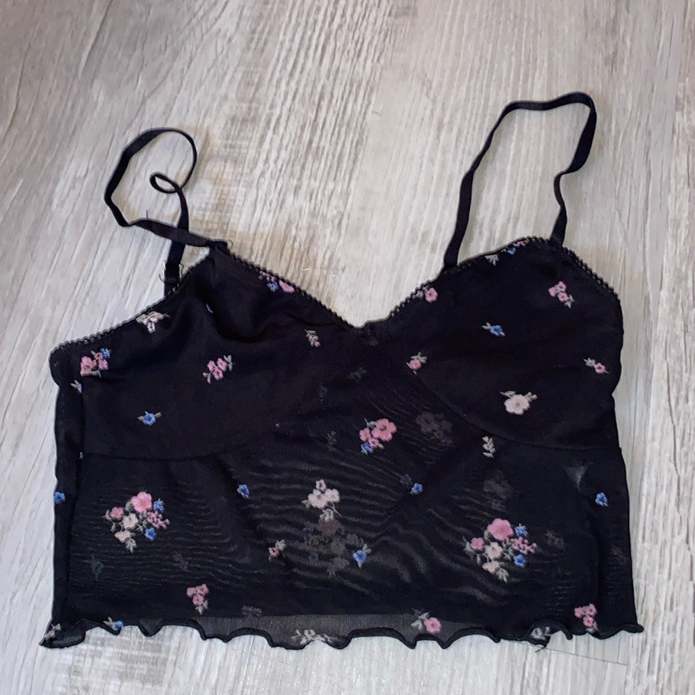 FOREVER 21 MESH BLACK TOP